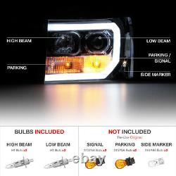 For 07-13 GMC Sierra Smoke OLED NEON TUBE Denali Style Headlight Replacement