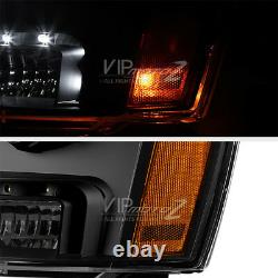 For 07-14 Chevy Tahoe Suburban 1500 2500 Halo LED DRL Projector Headlight Black