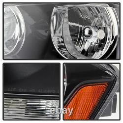 For 08-14 Dodge Avenger Black Front Signal Replacement Headlight LH+RH Assembly