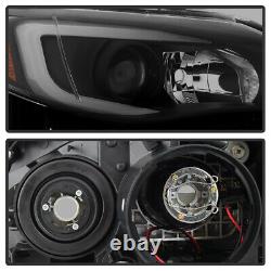 For 08-14 Subaru WRX Halogen Switchback LED Tube Black Smoke Projector Headlight