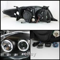 For 09-10 Toyota Corolla CE/XLE Black Halo Angel Eye Projector Headlight LH+RH