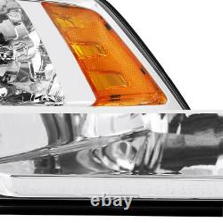 For 09-18 Dodge Ram Factory Quad Style Chrome Housing Replacement Lamp Headlight