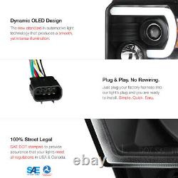 For 14-15 GMC Sierra FiBer OpTic LED Neon Tube Black Projector Headlights PAIR