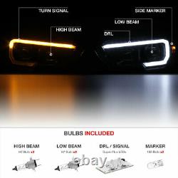 For 16-21 Toyota Tacoma Sinister Black Smoke LED Sequential Signal DRL Headlight