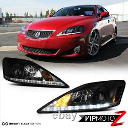 For 2006-2013 Lexus IS250 IS350 LED Strip DRL LED Headlights Assembly Left+Right