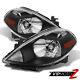 For 2007-2012 Versa Hatchback Crystal Black Headlight Lamp Assembly Left+right
