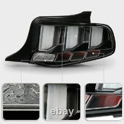 For 2010-2012 Ford Mustang Black Clear Sequential LED Tube Tail Light Brake Lamp