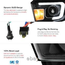 For 2014-17 Toyota Tundra TRD STYLE FIBER OPTIC LED Black Projector Headlights