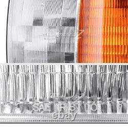 For 87-91 Ford F150 F250 F350 Bronco Headlight Headlamp Left Right Corner Pair
