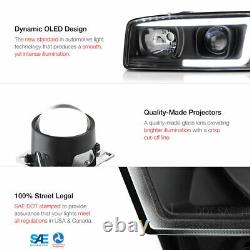 For 99-06 GMC Sierra Yukon Black LED Neon Tube DRL Lamp Projector HeadLight L+R
