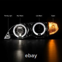For BMW E46 3-SERIES 4DR 02-05 Smoke Halo Projector Headlight Lamp Amber Signal