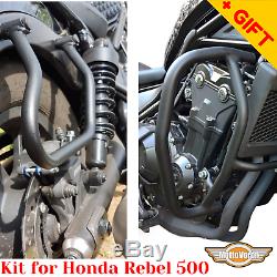 For Honda Rebel 500 Crash bars Side carriers CMX 500 Pannier rack Engine guard