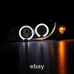 JDM Black Halo Angel Eye Projector Headlight For 1997-2001 Subaru Impreza RS/LX