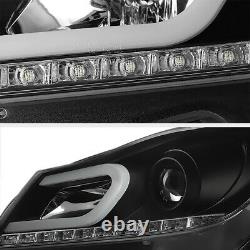 LED STRIP Black Projector Headlamps Headlights L+R For 12-14 W204 M-Benz C-Class