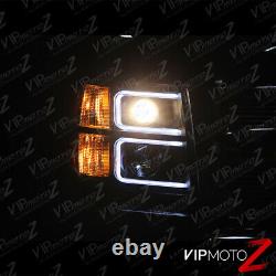 NEON OPTIC TUBE 2007-2013 Chevy Silverado Black Projector Halo Headlights Lamp