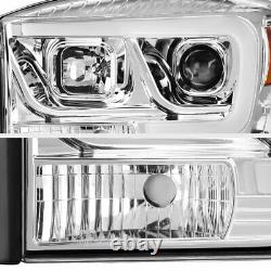 OLED TUBE 06-08 Dodge RAM 1500 Chrome LED Light Bar Projector Headlights Pair