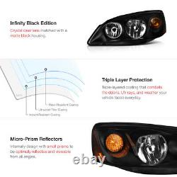 PAIR Black Driving Headlight Amber Corner Turn Signal Lamp For 05-10 Pontiac G6