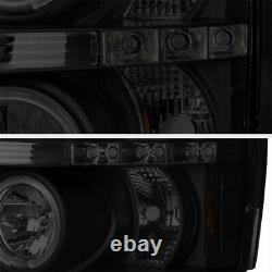 SINISTER BLACK 2007-2013 Chevy SIlverado 1500 2500HD 3500HD Halo LED Headlight