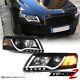 05-08 Audi A6 Black Projector Headlight Lamp+led Smd Daytime Driving Lamps Pair