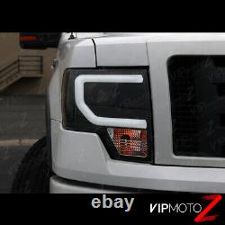 13-14 Ford F150 D3s Hid Modèle Black Led Halo Light Bar Phare De Projecteur Drl