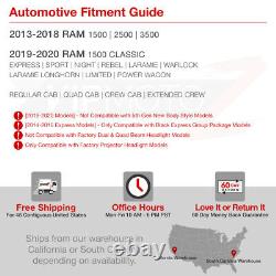 13-18 Dodge Ram 1500/2500/3500 Style Usine Noir Led Projecteur Phare