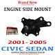 2001- 2005 Honda Civic 4dr Moteur Gauche Montage Latéral Usine Oem (50820-s5a-a08)