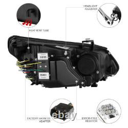 2004-2007 Bmw 5-séries E60 E61 Black Ccfl Angel Eye Projector Phares Lh+rh