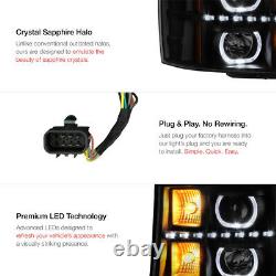 2007-2013 Gmc Sierra Sinister Black Projecteur De Tube Halo Phares Led Lampes