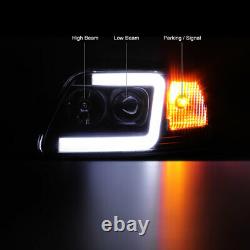 97-03 Ford F150 Neon Tube Led Drl U-bar Black Projector Lampe De Phare De Phare