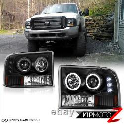 99-04 Ford F250 F350 F450 Superduty Tinted Tail Lights Black Halo Phares Led