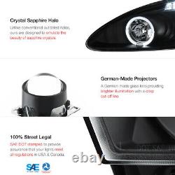 Black Halo Angel Eye Led Lampe Phare De Projecteur Drl 04-08 Pontiac Grand Prix