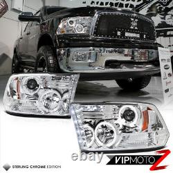 Dual Halo Ringled Strip Projector Lampe Phare Pour 09-18 Dodge Ram 2500 3500