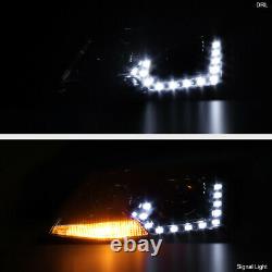 Dual Projecteur 2011-2018 Volkswagen Jetta Led Drl Phares Noirs Paire De Lampes