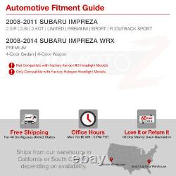 Fit 2008-2011 Subaru Impreza Wrx Sti 2.5 Outback Black Headlights Assemblage