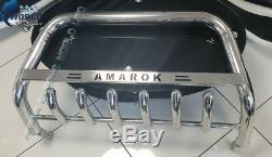 Fits Vw Amarok Bull Bar Chrome Essieu Nudge A-bar 60mm 2009-2016 Logo