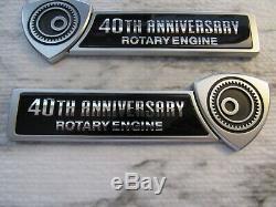 Mazda Oem Véritable 40e Anniversaire Rotary Engine Garde-boue Avant Emblèmes Badge Rx-8