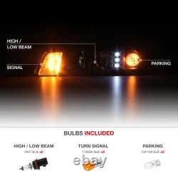 Pair Pour 87-93 Ford Mustang 1p Upgrade Led Drl Phare Phare Lampe De Signalisation Noir Clair