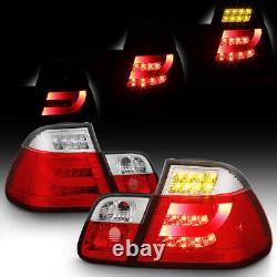 Pour 02-05 Bmw E46 Série 3 Sedan Led Strip Red Clear Tail Lampadaire Paire Lh Rh