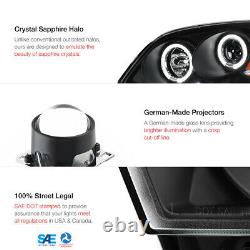 Pour 05-10 Chevy Cobalt G5 Black Dual Halo Angel Eyes Projecteur Led Drl Phare