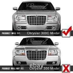 Pour 05-10 Chrysler 300c Srt8 V8 Lampe Phare De Projecteur À Led Halo De Fumée De Titane