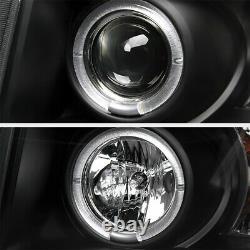 Pour 07-13 Chevy Silverado 1500 2500 3500 Black Led Projecteur De Lampe Halo Phare