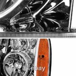 Pour 07-14 Gmc Yukon XL 1500 Denali Chrome Headlight Assembly Lh+rh Side