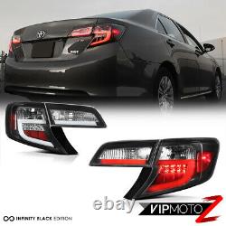 Pour 12-14 Toyota Camry Se Le Hybrid Black Neon Tube Led Tail Light