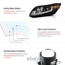 Pour 12-15 CIVIC Coupe Sedan Fb Fg Black Tron Tube Drl Projector Lampe Phare
