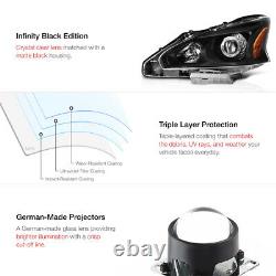 Pour 13-15 Nissan Altima Factory Style Black Projector Headlight Lamp Assemblage