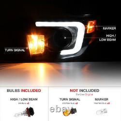 Pour 2014-17 Toyota Tundra Trd Style Fiber Optic Projecteur Noir Phares