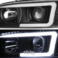 Pour 99-06 Gmc Sierra Yukon Black Led Tube Neon Drl Projecteur De Lampe Headlight L+r