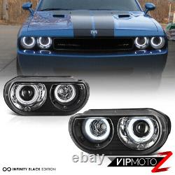 Pour Modèle De Halogen Pour 08-14 Dodge Challenger Ccfl Angel Eye Black Headlight